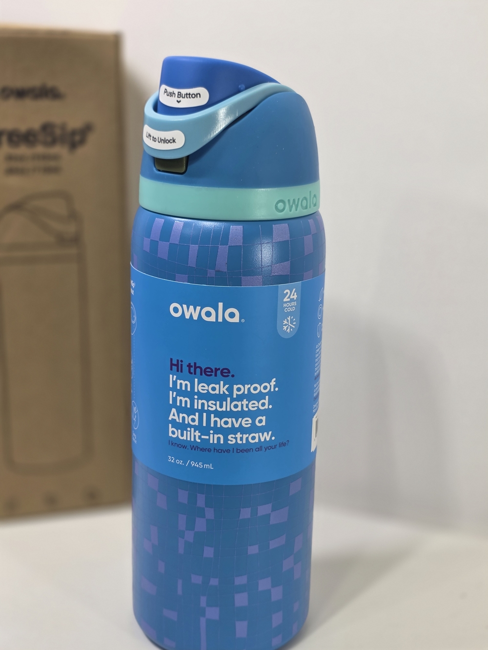 Owala FreeSip 32oz Insulated Water Bottle Blue NWT - Picture 2 of 9